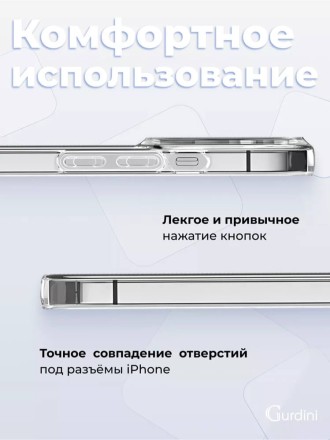 Чехол накладка для iPhone 16 Pro Gurdini Ultra Twin 1 mm с защитой камеры (прозрачный)