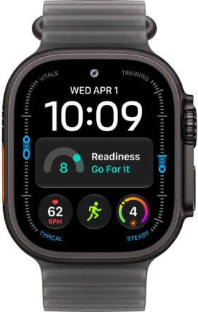 Умные часы Apple Watch Ultra 4, GPS+Cellular, 49 mm, Ocean Band (титановый черный/темно-серый)