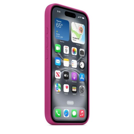 Чехол накладка для iPhone 16 Plus Silicone Case with MagSafe Fuchsia