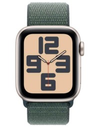 Apple Watch SE 2, 40 мм ремешок Sport Loop (сияющая звезда/зеленый)
