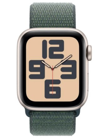 Часы Apple Watch SE 2, 40 мм ремешок Sport Loop (сияющая звезда/зеленый)